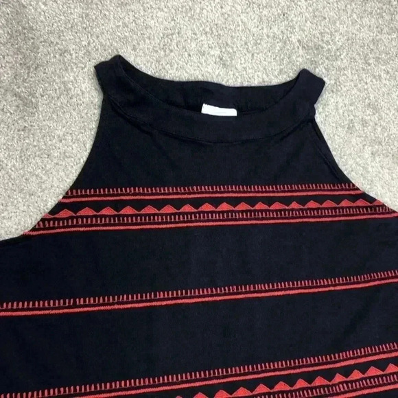 J Jill Halter Top Embroidered Navy and Red Color Sleeveless Sz XL - Picture 4 of 8